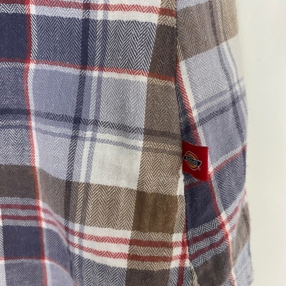 DICKIES Short Sleeve Flannel Button Up Shirt Womens Size Small - Picture 7 of 7